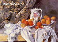 Still Life with Curtain and Flowered Pitcher