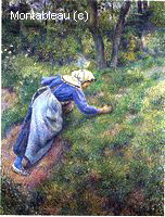 Peasant Gathering Grass