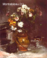Flowers in a Vase and a Glass of Champagne