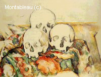 Three Skulls on a Patterned Carpet