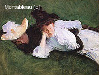 Two Girls Lying on the Grass