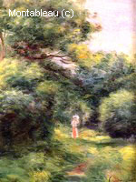 Lane in the Woods, Woman with a Child in her Arms