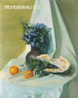 Orange et myosotis