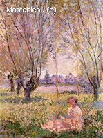 Femme s'asseyant sous les saules