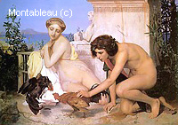 Young Greeks Making Fight Cocks, known as a Cockfight