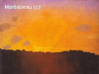 Coucher de soleil, ciel orange