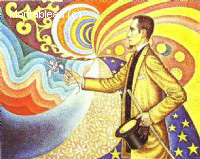 Portrait of Félix Fénéon in Front of an Enamel of a Rhythmic Background of Measures and Angels, Shades and Colors