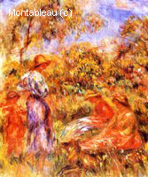Three Women and Child in a Landscape