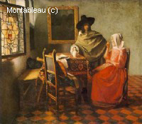 A Lady Drinking and a Gentleman