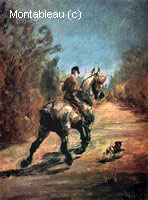 Cheval et Cavalier avec un Petit Chien
